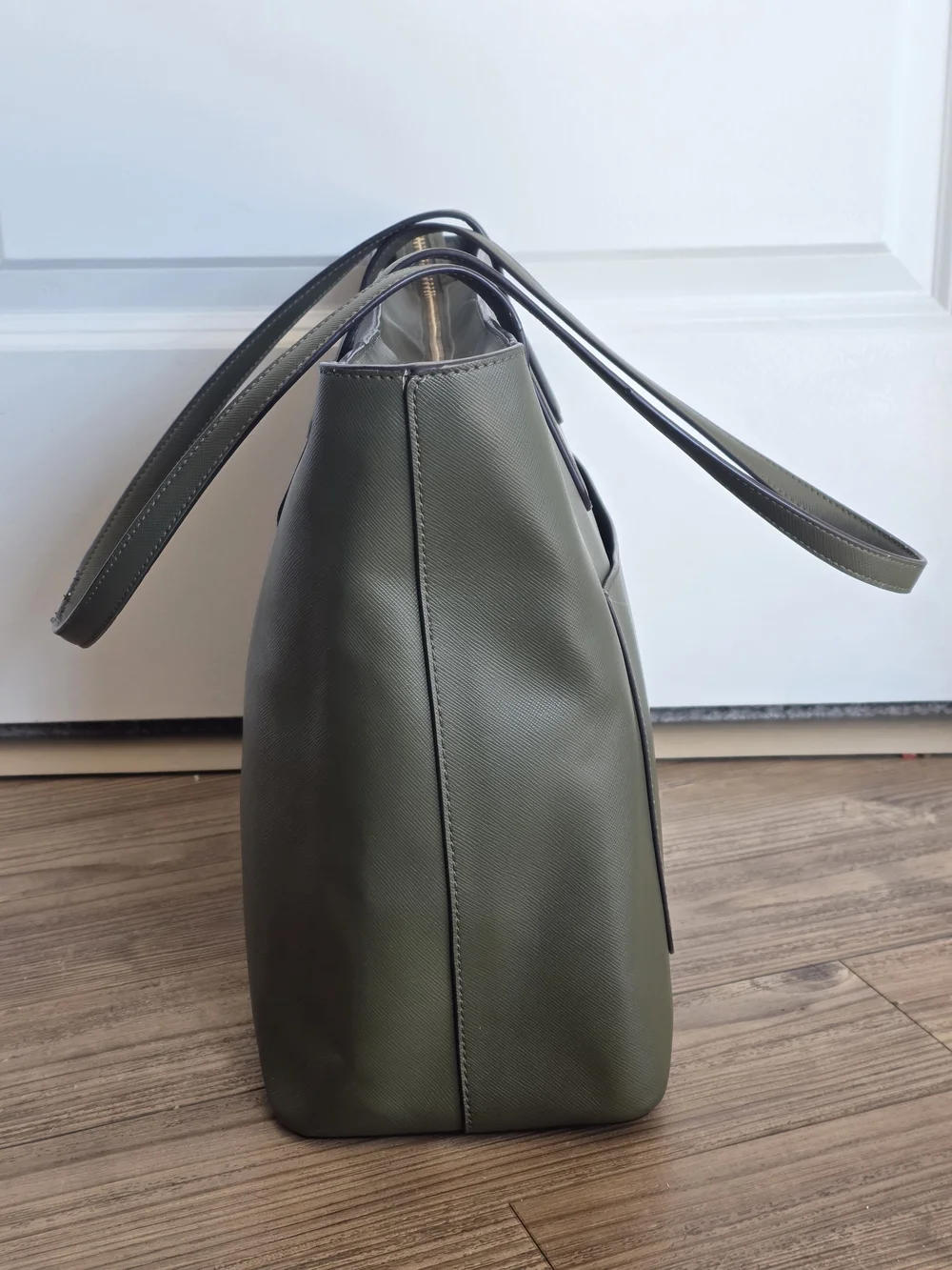 Kate Spade New York Olive Green Leather Tote Bag